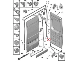 Rear door entry seal OEM Jumper,Boxer,Ducato 2006- H2