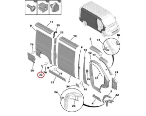 Rear right side panel trim moulding OEM Jumper/Boxer/Ducato 2006- L1