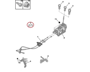 Levier de vitesse (avec câbles) Citroen C2/C3 MA M.DV4