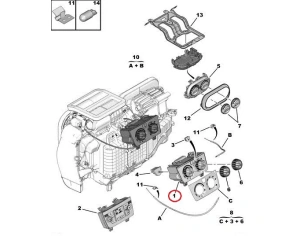 Lämmittimen ohjauspaneeli OEM Jumper/Boxer/Ducato 2006- (ilman A/C)