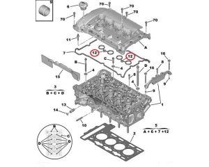 Venttiilikopan tiiviste OEM Citroen/Peugeot EP6