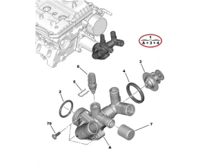 Thermostat with housing OEM Jumper/Boxer/Ducato 2,2HDI 2011-