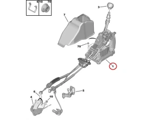 Tirette à câble, boîte de vitesse Citroen C4/DS4 ML6C