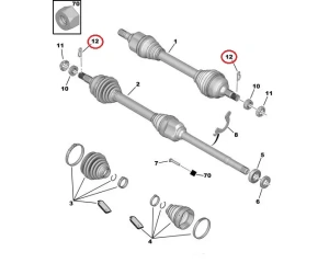 Goupille de blocage d'écrou d'arbre de transmission OEM Citroen/Peugeot/Fiat