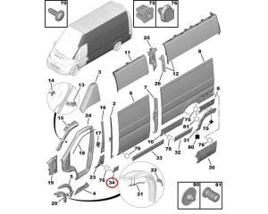 Накладка стойки левая OEM Jumper/Boxer/Ducato 2006- (L4)