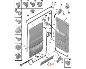 Tagaukse liist vasak OEM Jumper/Boxer/Ducato 2006-