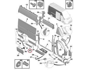 Rear right side panel door trim moulding Jumper/Boxer/Ducato 2006- L4