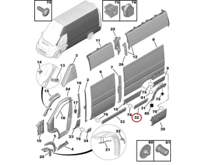 rear left side panel door trim moulding OEM Jumper/Boxer/Ducato 2006- L3