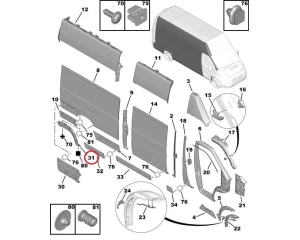 Baguette de passage de roue arrière droite OEM Jumper/Boxer/Ducato 2006-