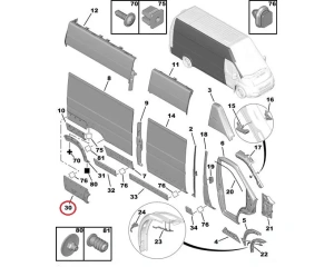 Задний молдинг боковой панели правый OEM Jumper/Boxer/Ducato 2006-18 L2,L3 (с отделкой крыла)