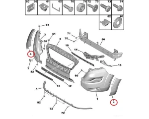 Front bumper wheel arch trim right OEM Jumper/Boxer/Ducato 2014-