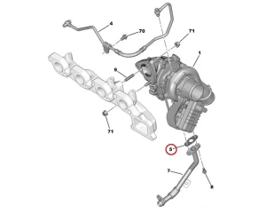 Joint retour d'huile de turbo OEM Citroen/Peugeot 2,2HDI Puma/ 2,7HDI