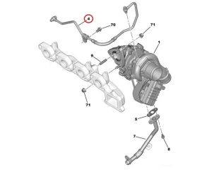 Turbo oil feed pipe OEM Jumper/Boxer 2,2HDI 2011- Euro5