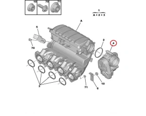 Дроссельная заслонка OEM Citroen/Peugeot 1,6 16V TU5JP4