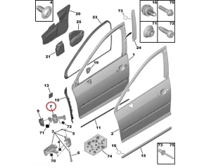 SOODUS!!! Uksepiiraja esiuksele OEM Peugeot 407