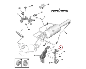 Exhaust gas pressure sensor OEM Jumper/Boxer 2,2HDI EURO5