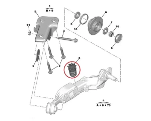Vedrustuse läbilöögi puhver, tagumine Citroen C2/C3