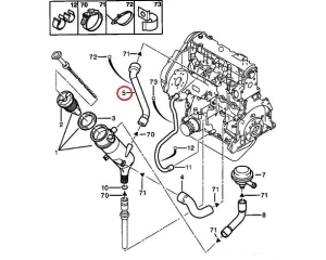 Трубка вентиляции картерных газов OEM PSA 1,9D