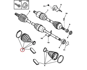 Driveshaft bellow outer OEM Citroen C5