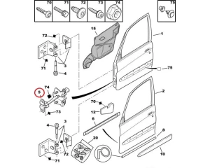 Door limiter front door OEM Citroen Xsara Picasso