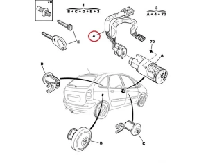 Ignition lock switch OEM Picasso/Berlingo/Xsara