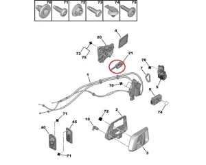 Sliding door actuator Peugeot 1007