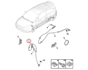 ABS andur eesmine OEM Peugeot 308/3008/5008/RCZ , Citroen C4/DS4/DS5