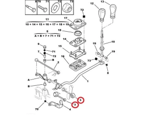 Тяга переключения передач OEM Peugeot Partner; Citroen Berlingo/Xsara