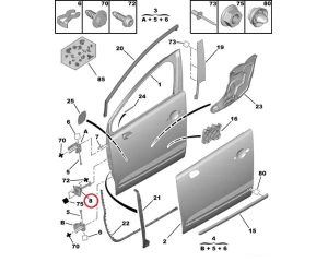 Uksepiiraja esiuksele OEM Peugeot 3008/5008