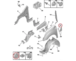 Interior trim clip OEM Citroen/Peugeot/Renault (1pcs.)