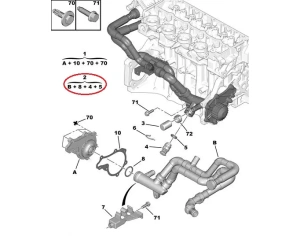 Jäähdytysnesteputki OEM Citroen/Peugeot 1,4HDI