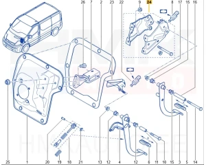 Piduripedaali kronstein OEM Renault Trafic/Opel Vivaro