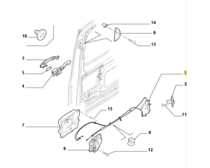 Door handle module, sliding door right OEM Jumpy/Expert 10-