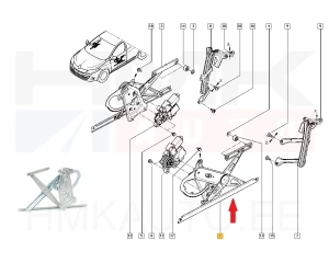Стеклоподъемник передний левый (электрический без мотора) Renault Megane III / Clio III