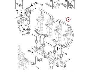 Tuyau, carburant de fuite OEM Citroen/Peugeot 2,0HDI