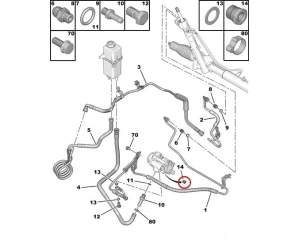 Power steering hose connection OEM Boxer/Jumper/Ducato 06-
