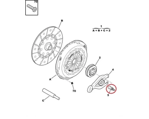 Boulon à rotule, commande d'embrayage OEM Citroen/Peugeot 2,0HDI 16V/2,2EW