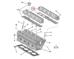 Клапанная крышка, выпускной OEM Citroen Peugeot EW7A / EW10A