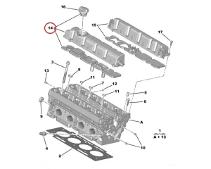 Cache culbuteur, admission OEM Citroen Peugeot EW7A / EW10A