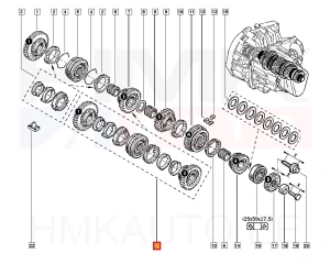 Synchronizer kit with gears (1-2 gear) OEM Renault JR5