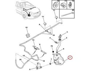 Бачок омывателя Peugeot 307