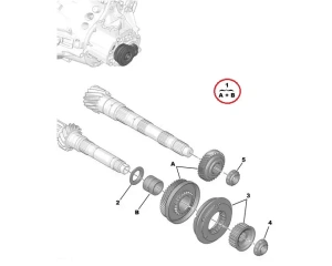 Hammaspyöräpari 5-vaihde (44x35) OEM Citroen/Peugeot