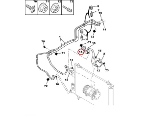 A/C pipe sealing ring Citroen/Peugeot