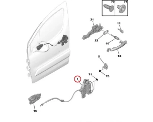 Ukselukusti esiuksele parem OEM Citroen Berlingo/Peugeot Partner 2008-