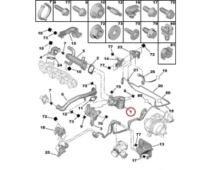 EGR клапан OEM Citroen/Peugeot/Fiat/Ford/Volvo 2,0HDI