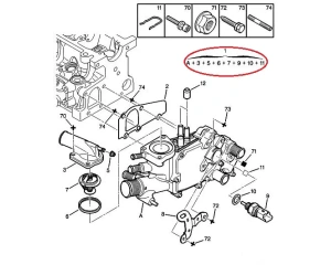 Thermostat avec boîtier OEM Citroen/Peugeot 2,0HDi