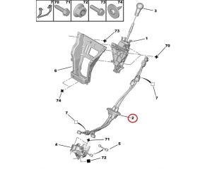 Käiguhoovastiku trosside komplekt OEM Citroen Berlingo/Peugeot Partner 1,6HDI 2010- BE4R