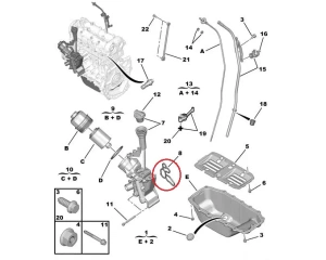 Oil filter housing gasket OEM Nemo/Bipper/Doblo/Fiorino 1,3HDi F13TE5