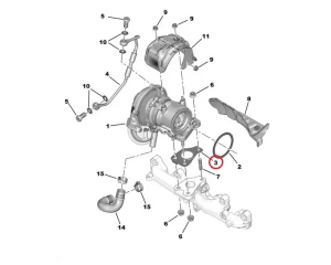 Turbocharger gasket OEM Citroen Nemo/Peugeot Bipper 1,3HDI