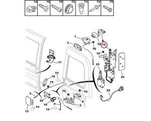Tagaukse lukumehhanism parem OEM Citroen Berlingo/Peugeot Partner -08 (kesklukuga)